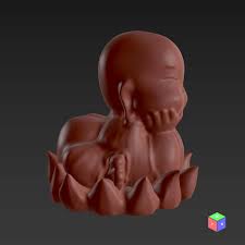 cute baby buddha 3d modelle