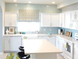 White Kitchen Light Blue Backsplash Kitchen Design