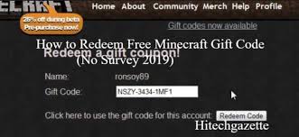 get redeem free minecraft gift code