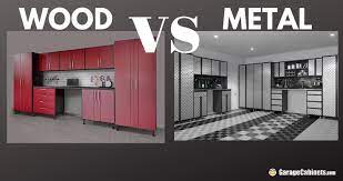 garage cabinets metal vs wood which