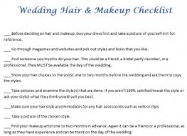 wedding hair and makeup checklist