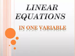 Ppt Linear Equations Powerpoint