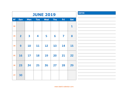 June 2019 Printable Calendar Templates Free Pdf Holidays