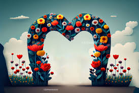 3d love background with couple