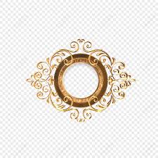 golden round frame png images with