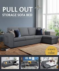 4 seater fabric sofa bed corner lounge