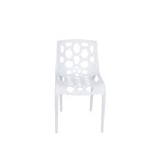 Garden Chair Plastic White Set Of 4