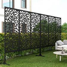 Pexfix 48 X 75 In Black Free Standing Outdoor Privacy Screen Fence