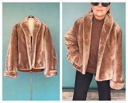 Brown Faux Fur Coat 70s Coat Teddy
