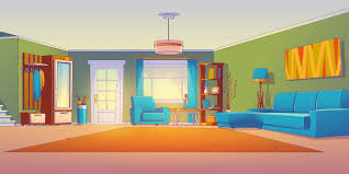 living room vector cartoon home