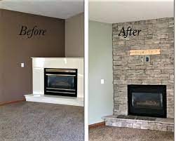 Stone Fireplace Before And After