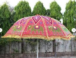 Garden Parasol Multi Hand Embroidered