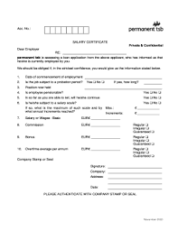 Form Of Salary Certificate Fill Online Printable