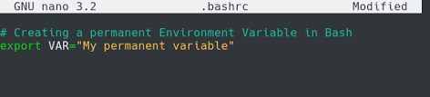 how to set environment variable in bash