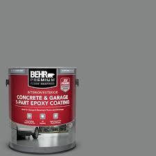 Behr Premium 1 Gal Slate Gray Self Priming 1 Part Satin Interior Exterior Concrete And Garage Floor Paint Slate Gray Satin