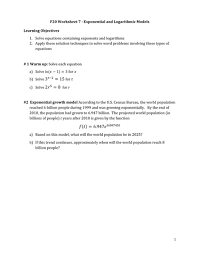 Solved F20 Worksheet 7 Exponential