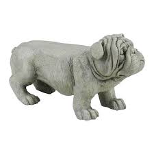 gray mgo bulldog garden statue