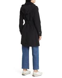 London Fog Belted Trench Coat In Black