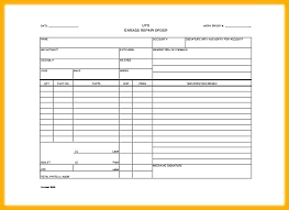 Work Order Template Word Auto Shop Work Order Template Ms Word