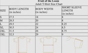26 Unique Fruit Loom T Shirts Size Chart