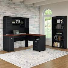 Bring a slice of modern farmhouse styling into your home office with the bush furniture fairview l shaped desk. Bush Furniture Fairview 60w L Shaped Desk With Hutch Storage Cabinet With Drawer And 5 Shelf Bookcase In Antique White And Tea Maple Office Furniture Accessories Office Products Fcteutonia05 De