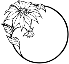 flower black and white png flower