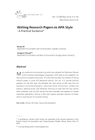 writing research papers in apa style
