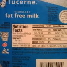 lucerne lactose free fat free milk