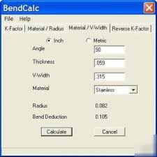 Bendcalc Download Bend Deduction And Bend Allowance Calculator