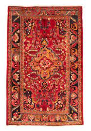 hand knotted wool dark red rug