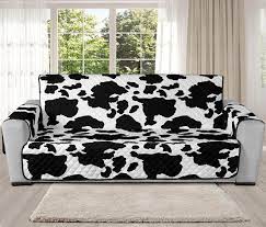 Cow Furniture Slipcovers In Black And