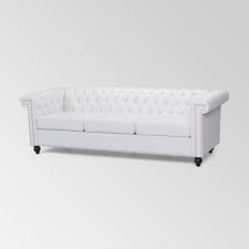 You can pair it with matching accent chairs to create a lavish set. Parkhurst Tufted Chesterfield Faux Leather Sofa White Christopher Knight Home Target
