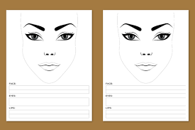 blank makeup face charts kdp interior