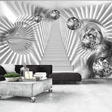 silver stairs wallpaper mural
