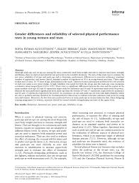 Pdf Gender Differences And Reliability Of Selected Physical
