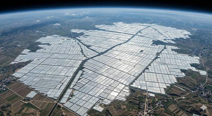 Seen from space, northern China reveals a "white city" of greenhouses covering more than 820 km² that has engulfed entire fields in just a few decades and formed the largest continuous cluster