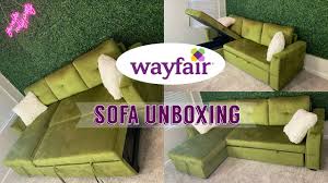 wayfair sofa bed couch unboxing