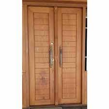 polished teak wooden double door