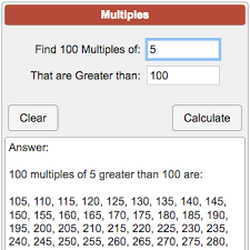 Multiples Calculator