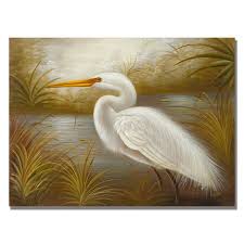 White Heron Canvas Art 18x24 Ma0268