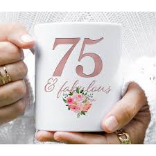 75th birthday gifts for her mug 75