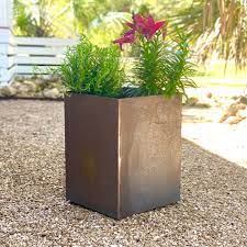 corten steel planter box 12x12x16 with