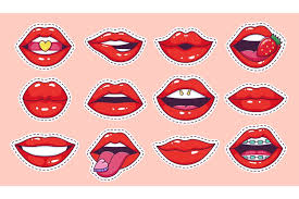 cool vine comic lips stickers