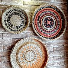 boho wall art set of 3 wall baskets