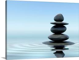 Zen Stones In Water Wall Art Canvas