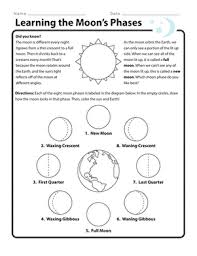 Moon Phases Worksheet Worksheet Education Com