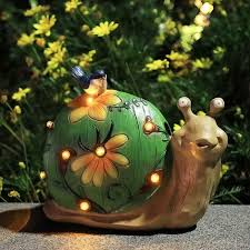 Outdoor Garden Statue Solar Light Snail