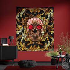 Skull Tapestry Macabre Wall Hanging