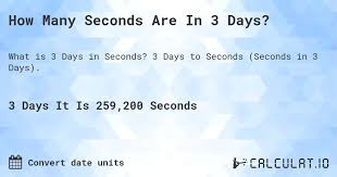 how many seconds are in 3 days