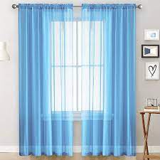 voile curtains with ruffles in linen